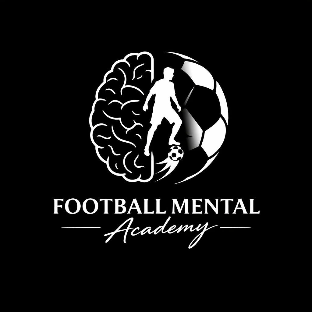 脳とサッカーボール、選手を組み合わせた FOOTBALL MENTAL Academy のロゴ